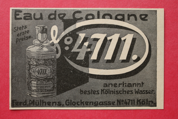 Sheet old Advertising 4711 Eau de Cologne 1905 Koeln Glockengasse